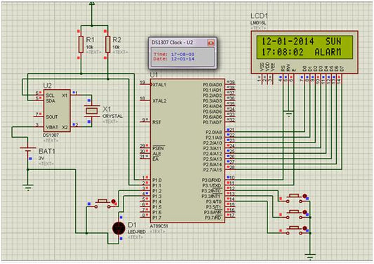Relógio em tempo real com opção de alarme usando AT89S52 e DS1307 IC