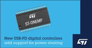 STMicroelectronics expande sua linha de controladores digitais USB-PD