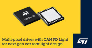 STMicroelectronics oferece driver multi-pixel com CAN FD Light para iluminação de veículos