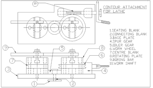 Acessório de contorno para torno mecânico – Projeto mecânico