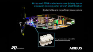 Airbus e STMicroelectronics colaboram no avanço da eletrificação de aeronaves