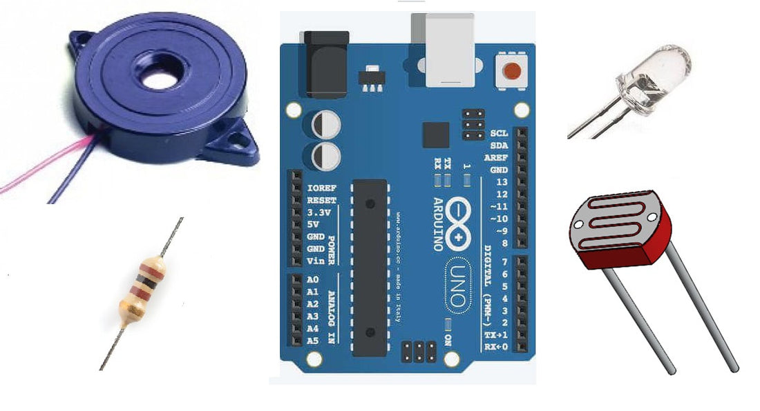 Alarme de campainha piezo Arduino com LDR (resistor dependente de luz)/fotorresistor