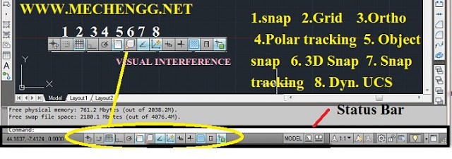 CAD Tut 3. Uso da barra de status e referência visual – Ortho, Snap, Grid, Polar Tracking