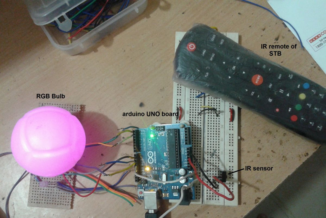 Lâmpada RGB controlada remotamente IR usando Arduino – COMPRACO ...