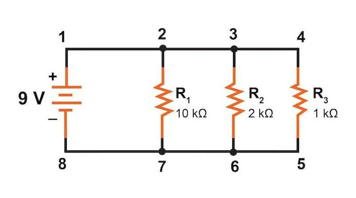 Releasing the resistances in the parallel circuit 