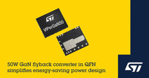 O conversor GaN de 50 W da STMicroelectronics permite projetos de energia de alta eficiência