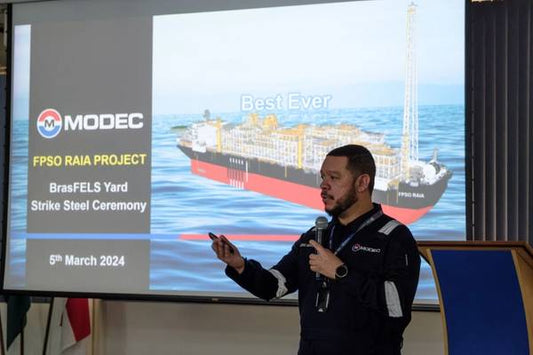 Primeiro corte de aço para FPSO Raia no Brasil - Compraco Distribuidor e Fabricante de Aços