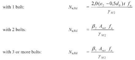 Single angle design for tensile stress according to EC3 