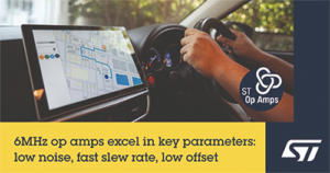 STMicroelectronics aumenta o desempenho do amplificador operacional para o setor automotivo