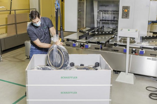 Schaeffler e Flender: sistema de embalagem inovador e ecológico para rolamentos grandes