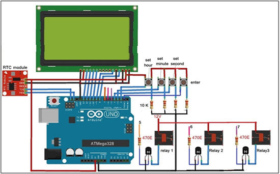 Temporizador de sequência industrial usando RTC e Arduino