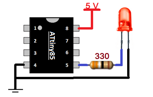 Tutoriais do microcontrolador ATtiny85, Parte 5: Controle de intensidade de LED usando ATtiny85