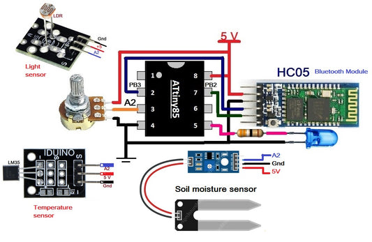 Tutorial 10: Transmissor de dados de sensor sem fio usando Bluetooth e ATtiny85