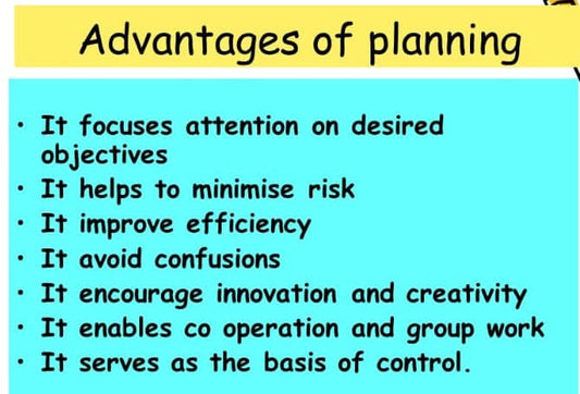 Vantagens do planejamento |  Desvantagens do planejamento