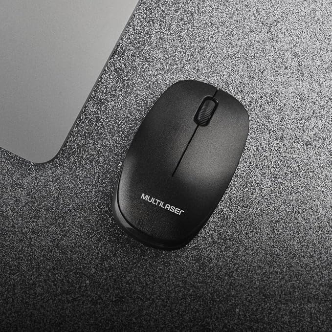 Mouse Sem Fio Standard Conexão Usb 1200dpi 3 Botões Design Ergonômico Preto - MO251